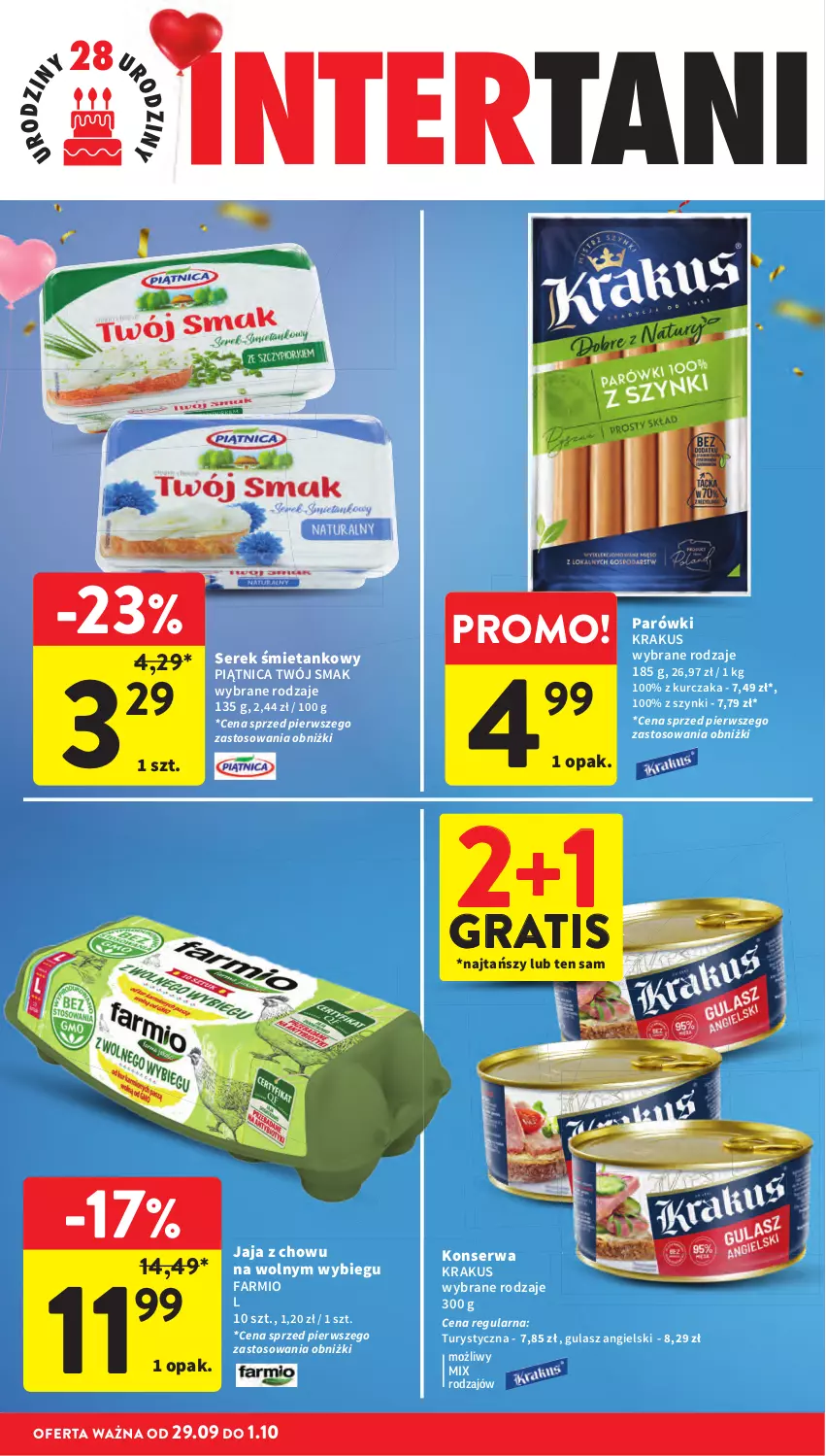 Gazetka promocyjna Intermarche - Gazetka promocyjna - ważna 25.09 do 01.10.2025 - strona 46 - produkty: Fa, Gra, Krakus, Kurczak, Piątnica, Ser, Twój Smak