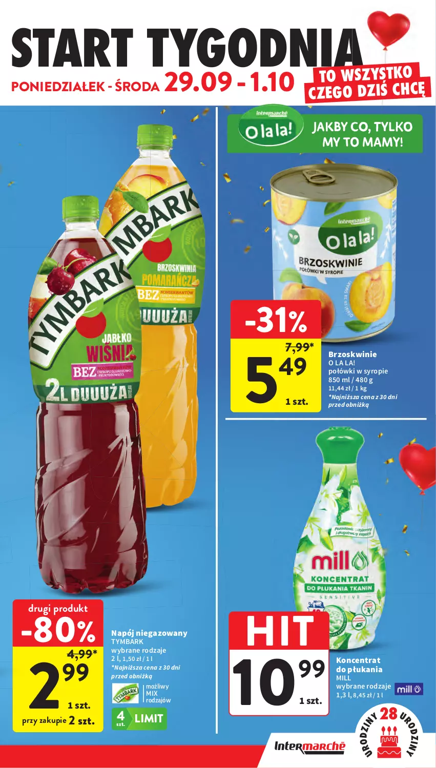 Gazetka promocyjna Intermarche - Gazetka promocyjna - ważna 25.09 do 01.10.2025 - strona 47 - produkty: Brzoskwinie, Napój, Napój niegazowany, Syrop, Tymbark