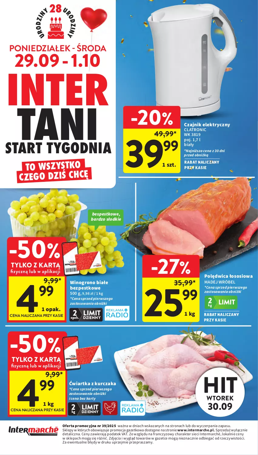 Gazetka promocyjna Intermarche - Gazetka promocyjna - ważna 25.09 do 01.10.2025 - strona 48 - produkty: Czajnik, Czajnik elektryczny, Kurczak, Madej Wróbel, Polędwica, Sos, Wino