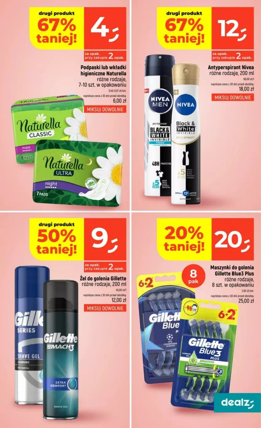 Gazetka promocyjna Dealz - NOWA GAZETKA - ważna 10.09 do 16.09.2026 - strona 29 - produkty: Antyperspirant, Gillette, LG, Naturell, Naturella, Nivea, Podpaski, Wkładki