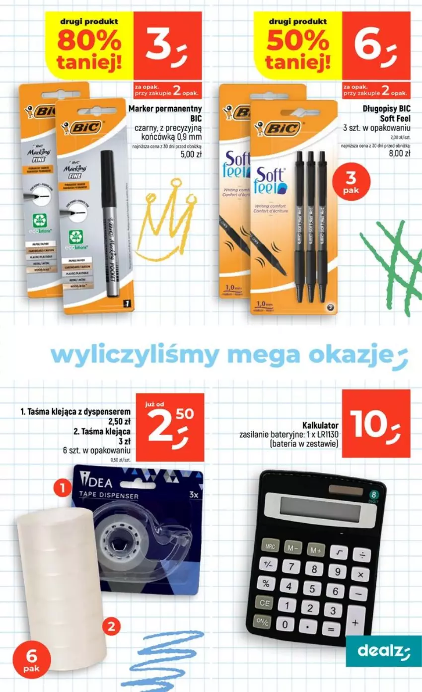 Gazetka promocyjna Dealz - NOWA GAZETKA - ważna 10.09 do 16.09.2026 - strona 41 - produkty: Bateria, BIC, Długopis, Klej, Marker, Ser, Silan