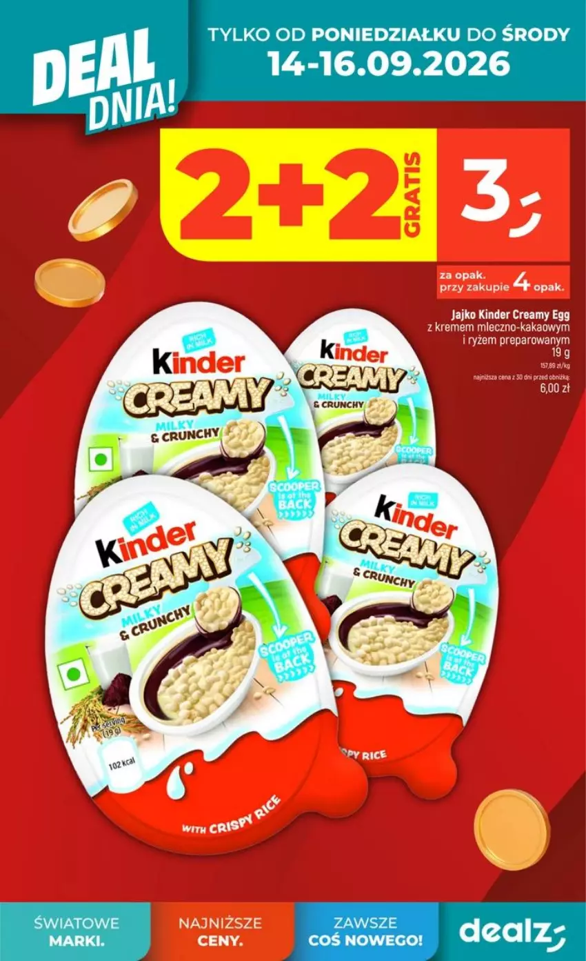 Gazetka promocyjna Dealz - NOWA GAZETKA - ważna 10.09 do 16.09.2026 - strona 6 - produkty: Kakao, Kinder