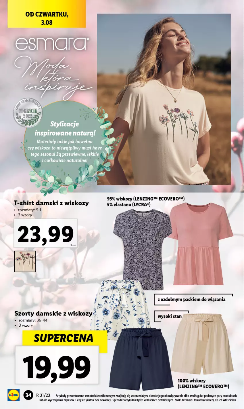 Gazetka promocyjna Lidl - GAZETKA - ważna 31.07 do 05.08.2023 - strona 34 - produkty: Sok, Szorty, T-shirt