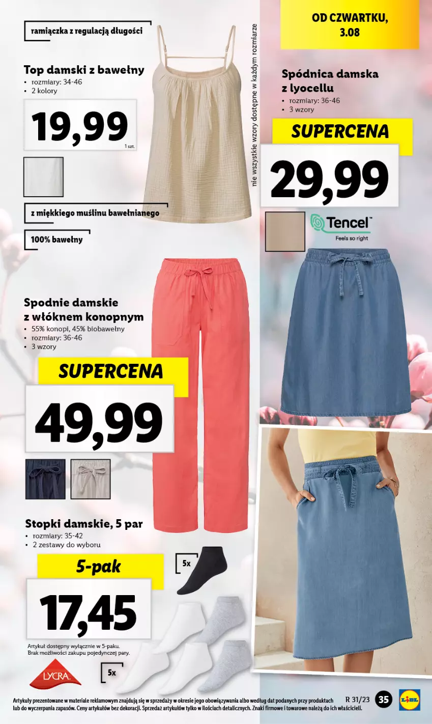 Gazetka promocyjna Lidl - GAZETKA - ważna 31.07 do 05.08.2023 - strona 35 - produkty: Spódnica, Spodnie, Top