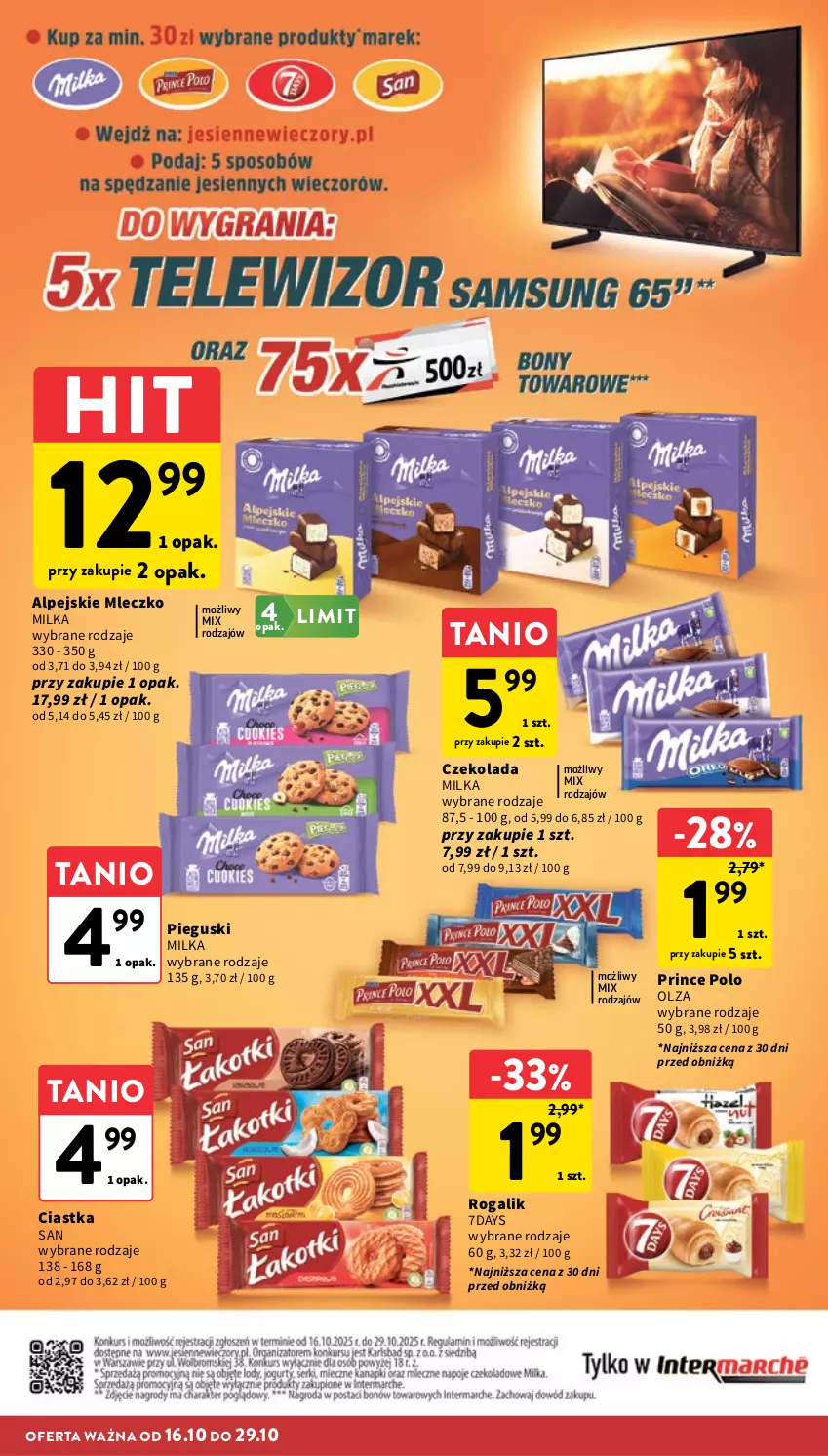Gazetka promocyjna Intermarche - Gazetka promocyjna - ważna 16.10 do 22.10.2025 - strona 24 - produkty: Ciastka, Czekolada, Milka, Mleczko, Prince Polo, Rogal