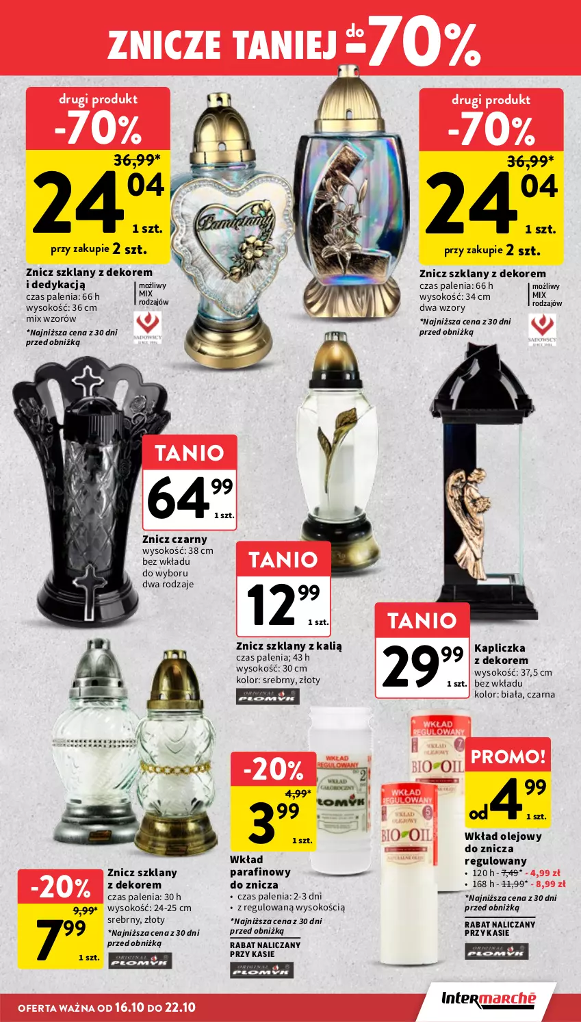 Gazetka promocyjna Intermarche - Gazetka promocyjna - ważna 16.10 do 22.10.2025 - strona 29 - produkty: Olej, Sok, Wkład olejowy, Znicz