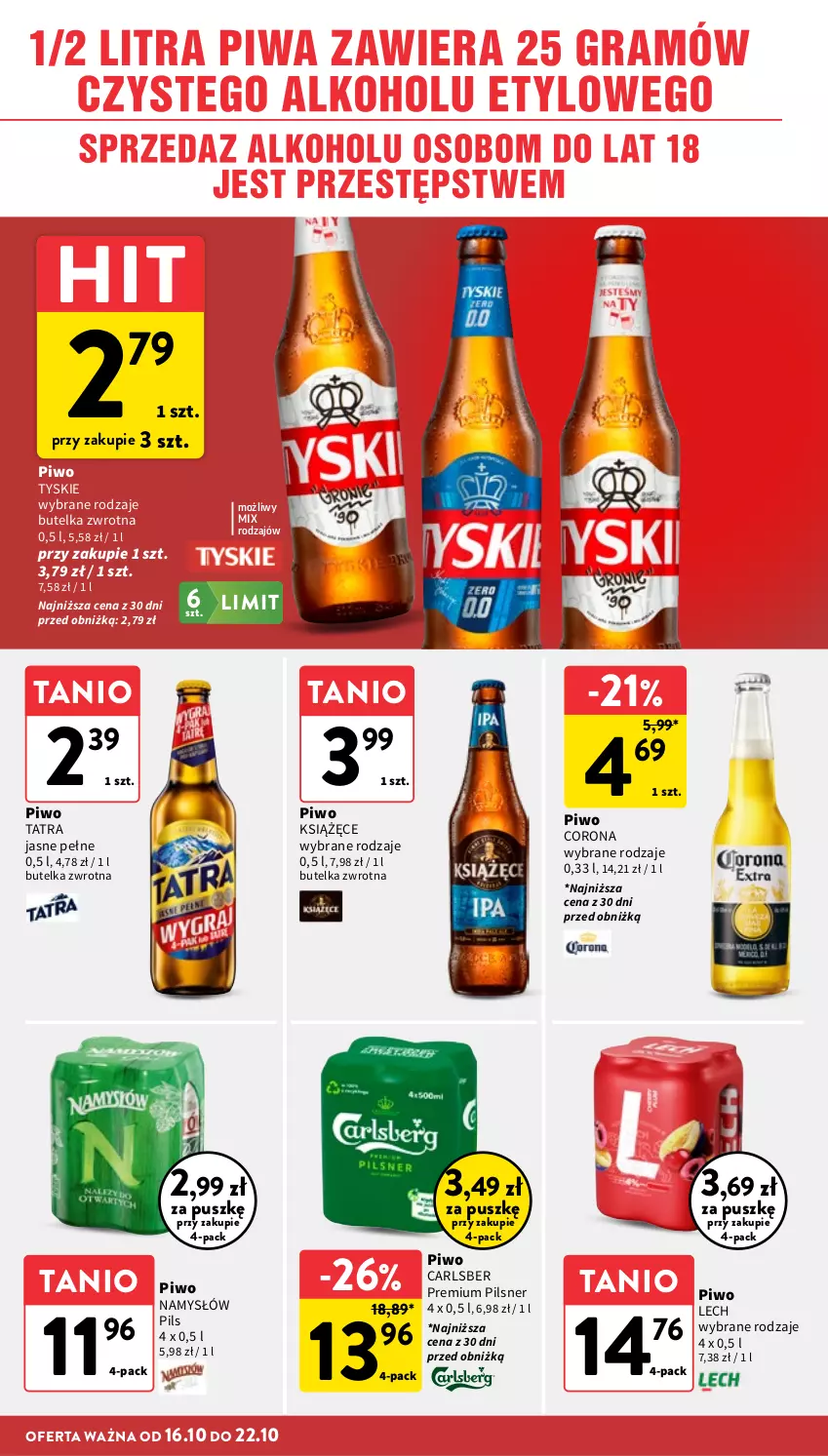 Gazetka promocyjna Intermarche - Gazetka promocyjna - ważna 16.10 do 22.10.2025 - strona 30 - produkty: Książęce, Namysłów, Piwo, Tatra, Tyskie