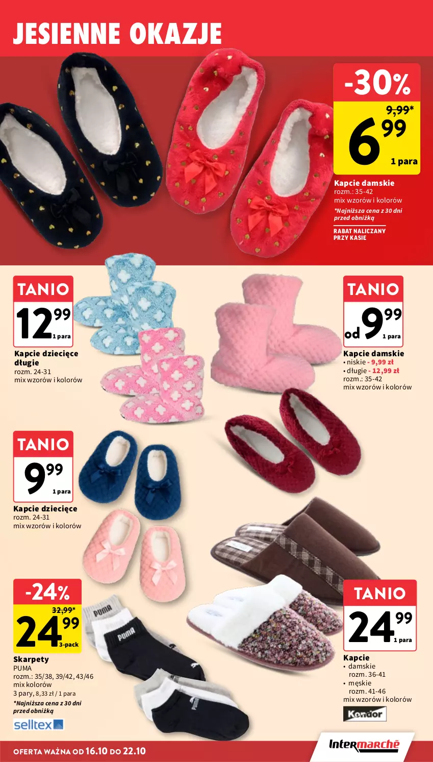 Gazetka promocyjna Intermarche - Gazetka promocyjna - ważna 16.10 do 22.10.2025 - strona 37 - produkty: Dzieci, Kapcie, Karp, Puma
