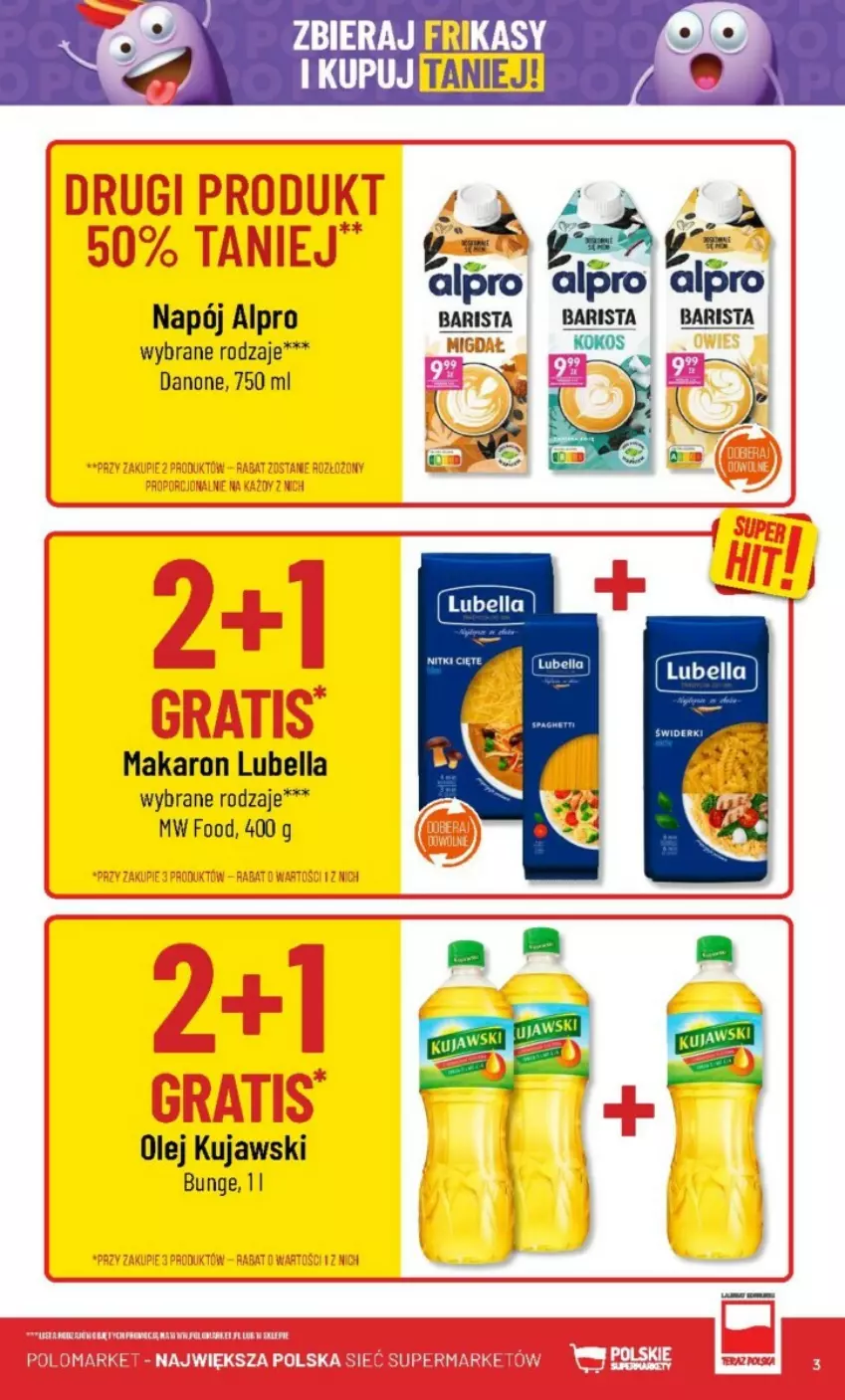 Gazetka promocyjna PoloMarket - ważna 02.05 do 07.05.2024 - strona 23 - produkty: Alpro, Bell, Bella, Danone, Kokos, Kujawski, Lubella, Makaron, Napój, Olej