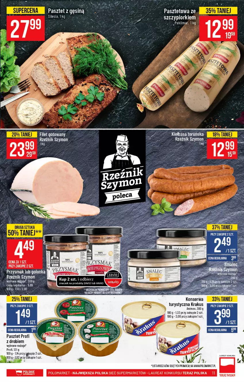 Gazetka promocyjna PoloMarket - Gazetka promocyjna  r - ważna 07.04 do 13.04.2021 - strona 11 - produkty: Konserwa turystyczna, Krakus, Laur, Pasztet, Ser, Tera, Wella