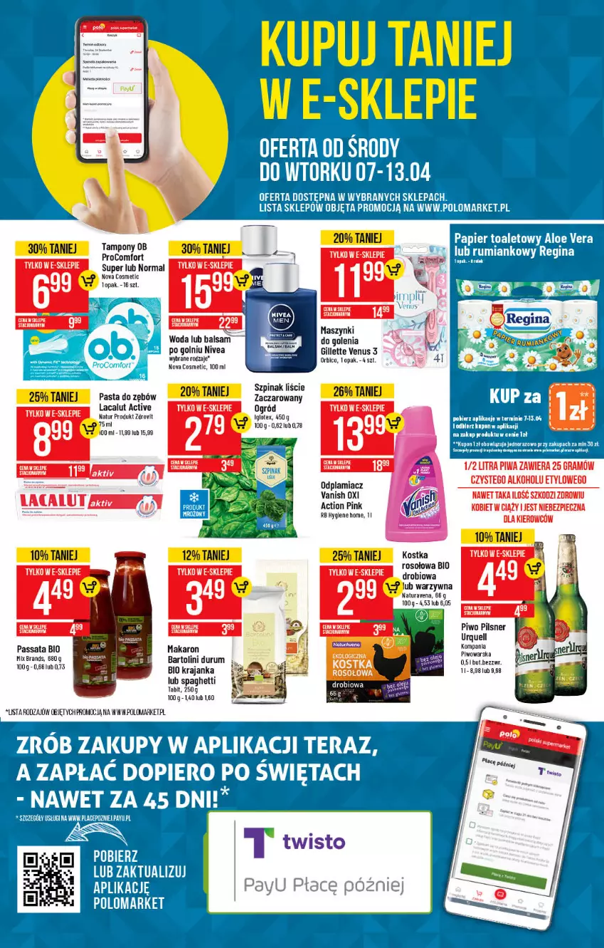 Gazetka promocyjna PoloMarket - Gazetka promocyjna  r - ważna 07.04 do 13.04.2021 - strona 3 - produkty: BIC, Gillette, Gillette Venus, Gra, Lacalut, Makaron, Nivea, Odplamiacz, Ogród, Pasta do zębów, Piec, Piwa, Rum, Spaghetti, Tampony, Vanish, Venus, Woda