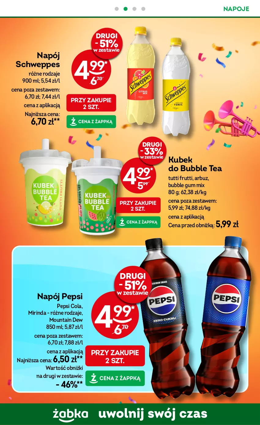 Gazetka promocyjna Żabka - ważna 15.01 do 28.01.2025 - strona 29 - produkty: Arbuz, Kubek, Mirinda, Napój, Napoje, Pepsi, Schweppes