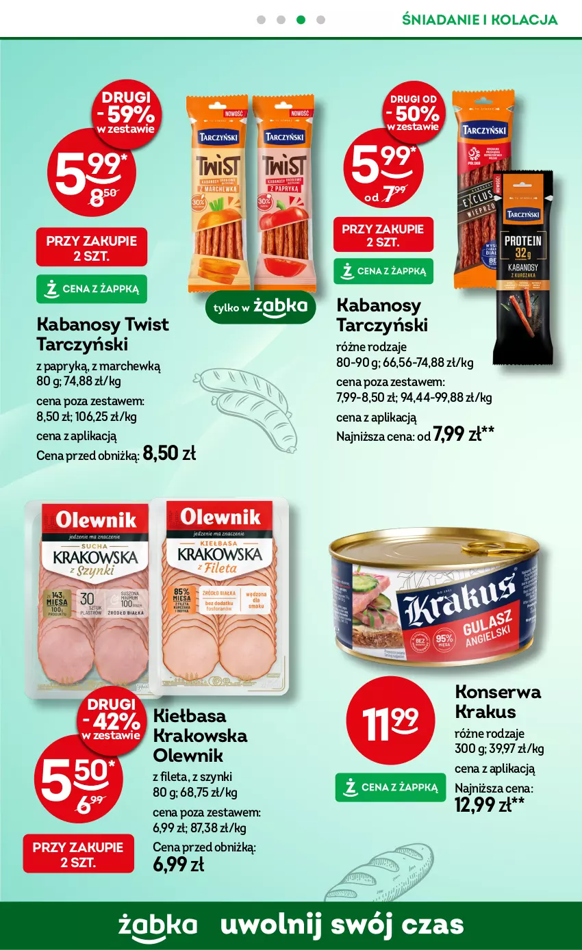 Gazetka promocyjna Żabka - ważna 15.01 do 28.01.2025 - strona 42 - produkty: Kabanos, Kiełbasa, Krakus, Olewnik, Ser, Tarczyński