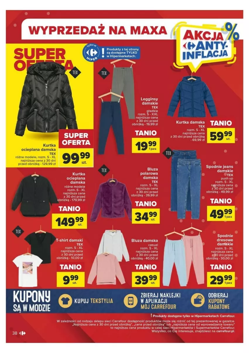 Gazetka promocyjna Carrefour - ważna 09.01 do 20.01.2024 - strona 35 - produkty: Bluza, Kurtka, Kurtka ocieplana, LANA, Sos, Spodnie, Spodnie jeans