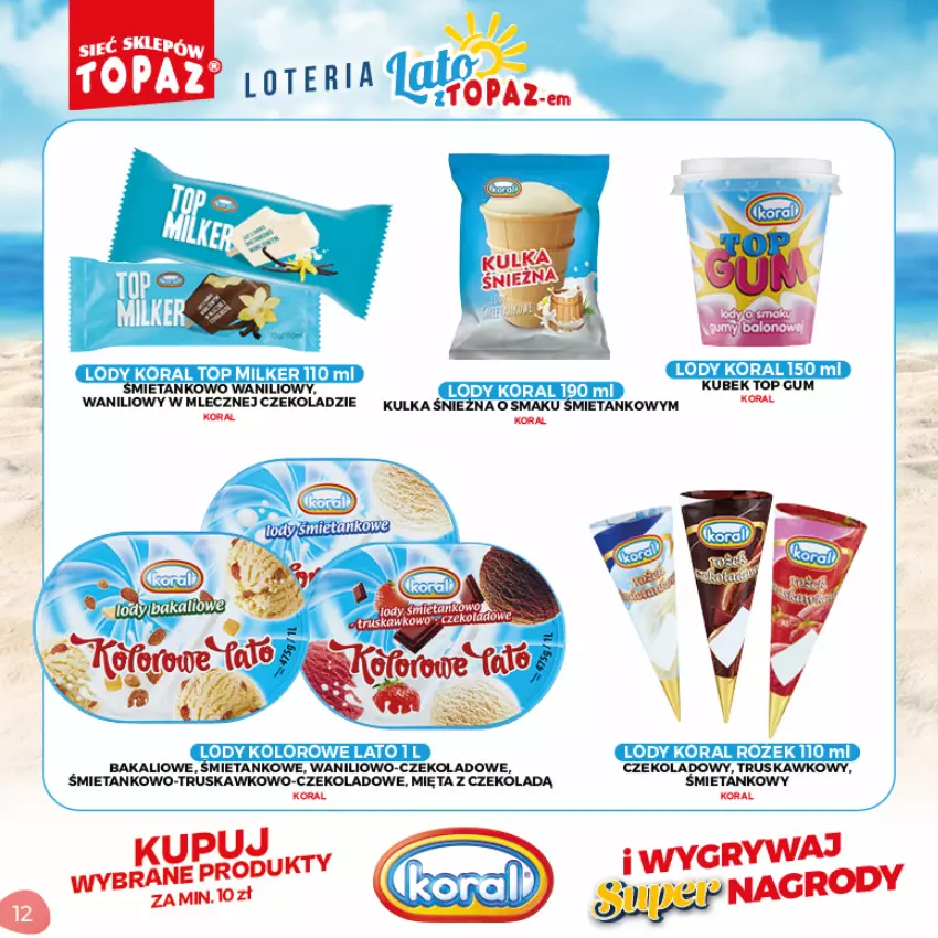 Gazetka promocyjna Topaz - Gazetka - ważna 05.07 do 05.09.2021 - strona 12 - produkty: Kubek, Lody, Mięta, Top