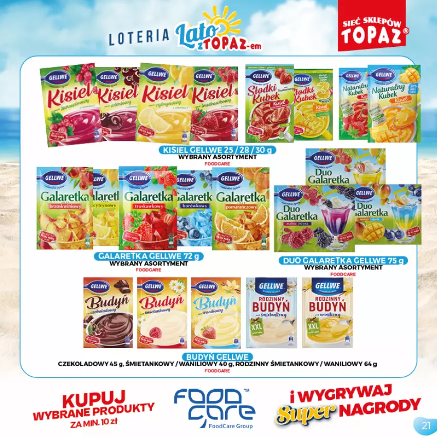 Gazetka promocyjna Topaz - Gazetka - ważna 05.07 do 05.09.2021 - strona 21 - produkty: Budyń, Gala, Galaretka, Gry, Kisiel