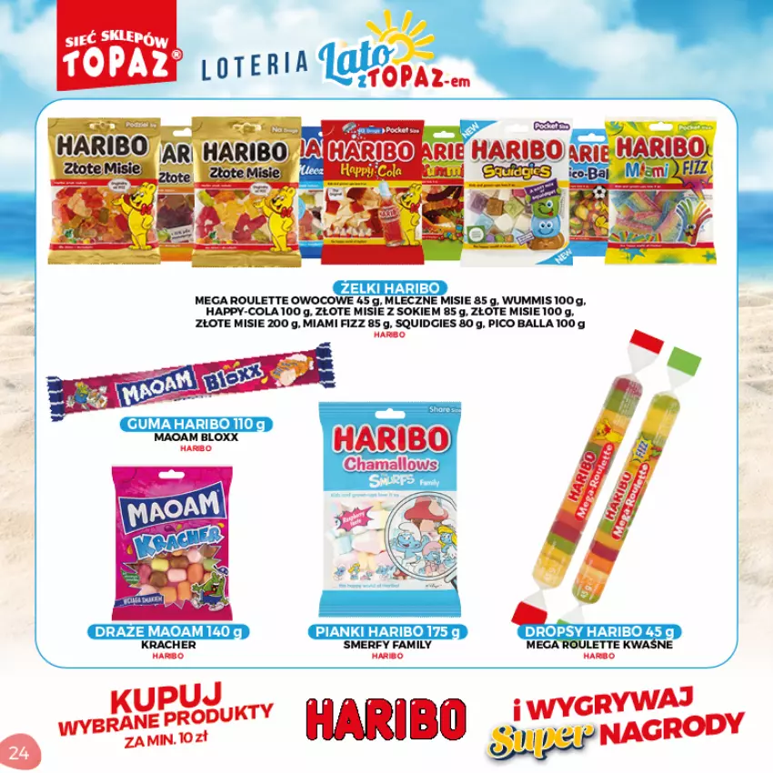 Gazetka promocyjna Topaz - Gazetka - ważna 05.07 do 05.09.2021 - strona 24 - produkty: Fa, Haribo, Sok