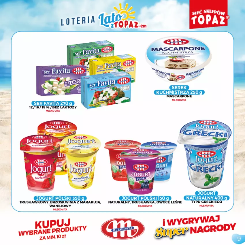 Gazetka promocyjna Topaz - Gazetka - ważna 05.07 do 05.09.2021 - strona 9 - produkty: Jogurt, Mleko, Mlekovita, Owoce