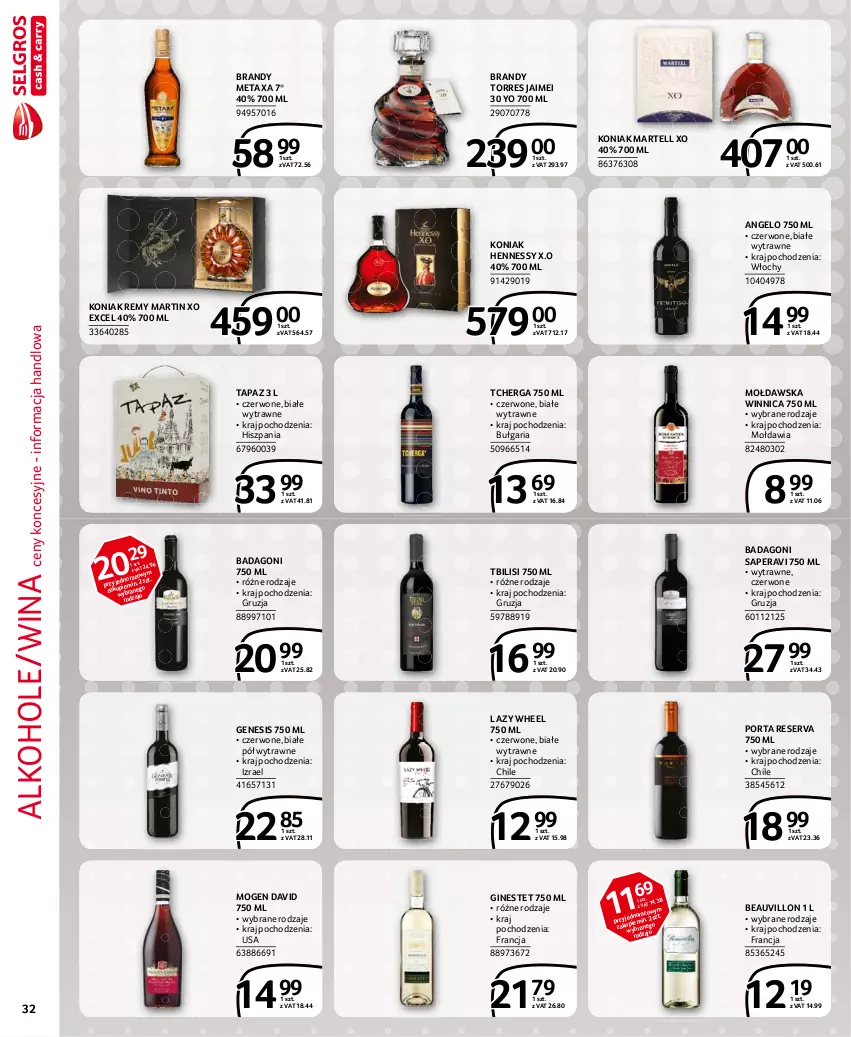 Gazetka promocyjna Selgros - Extra Oferta - ważna 01.04 do 30.04.2021 - strona 32 - produkty: Alkohole, Brandy, Gin, Metaxa, Mogen David, Por, Ser