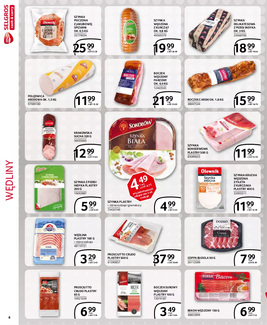 Gazetka promocyjna Selgros - Extra Oferta - ważna 01.04 do 30.04.2021 - strona 4 - produkty: Beko, Boczek, Cars, Gra, Kurczak, Piec, Polędwica, Prosciutto, Rama, Ser, Szynka, Szynka delikatesowa, Szynka konserwowa, Wędlina