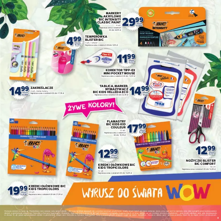 Gazetka promocyjna Stokrotka - Katalog Witaj Szkoło! - ważna 13.08 do 01.09.2025 - strona 3 - produkty: BIC, Flamastry, Marker, Mięso, Noż, Nożyczki, Owoce, Warzywa