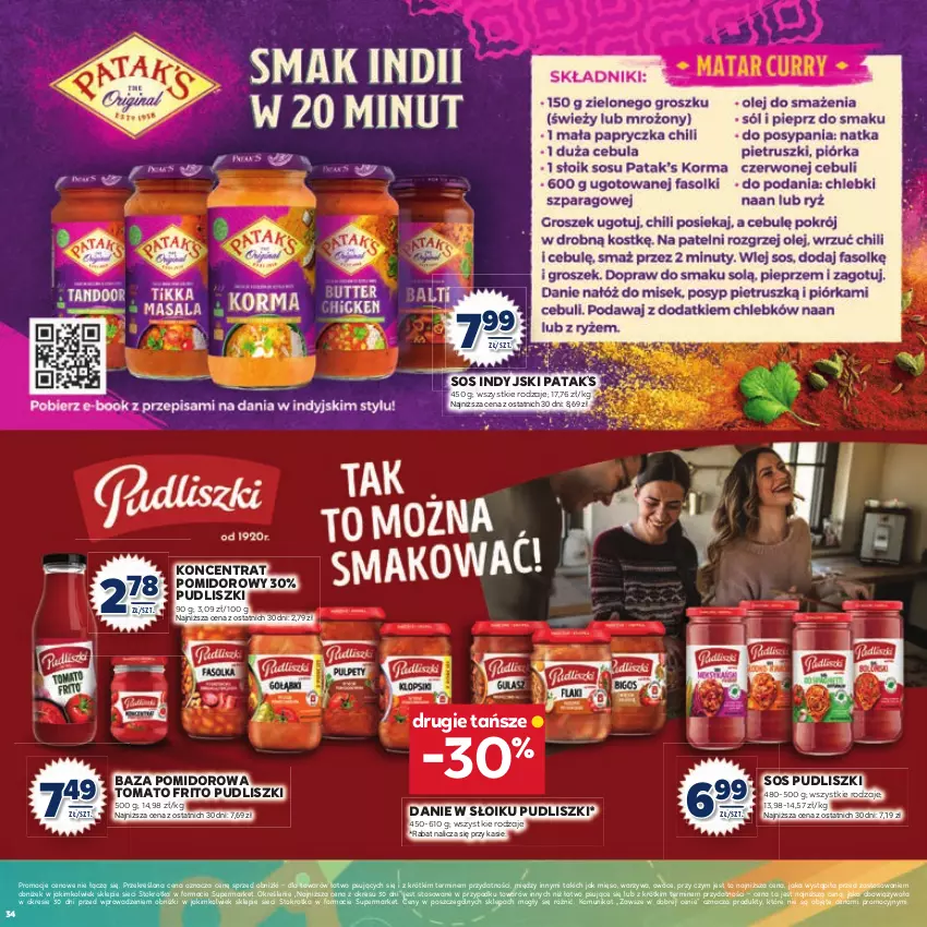 Gazetka promocyjna Stokrotka - Katalog Witaj Szkoło! - ważna 13.08 do 01.09.2025 - strona 34 - produkty: Koncentrat pomidorowy, Mięso, Owoce, Pudliszki, Sos, Warzywa