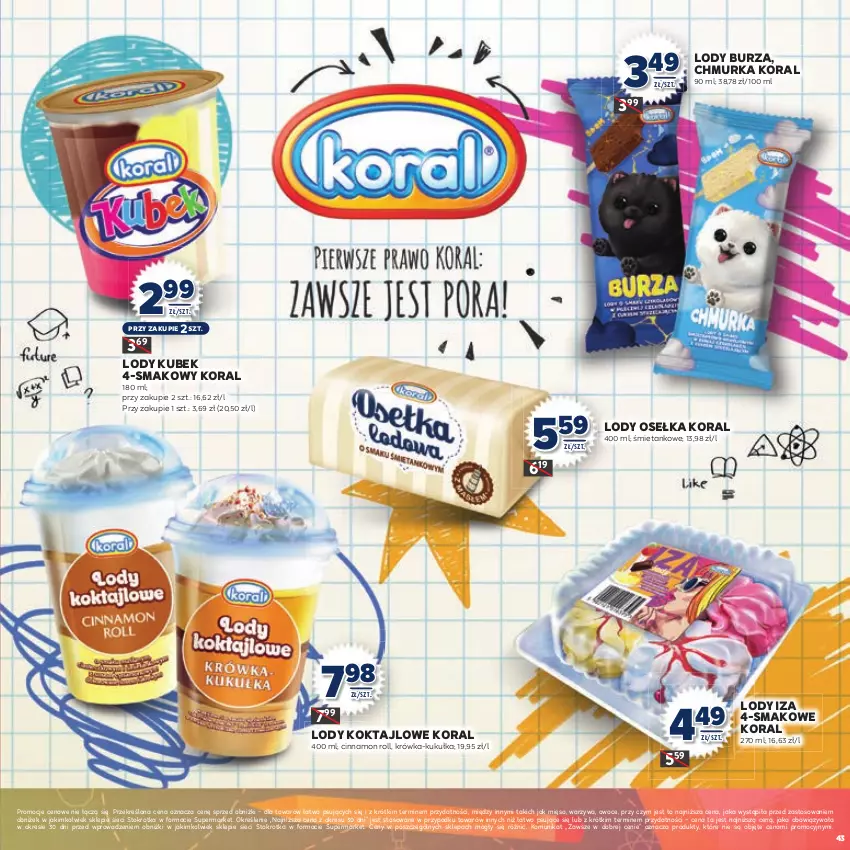 Gazetka promocyjna Stokrotka - Katalog Witaj Szkoło! - ważna 13.08 do 01.09.2025 - strona 43 - produkty: Kubek, Lody, Mięso, Owoce, Warzywa