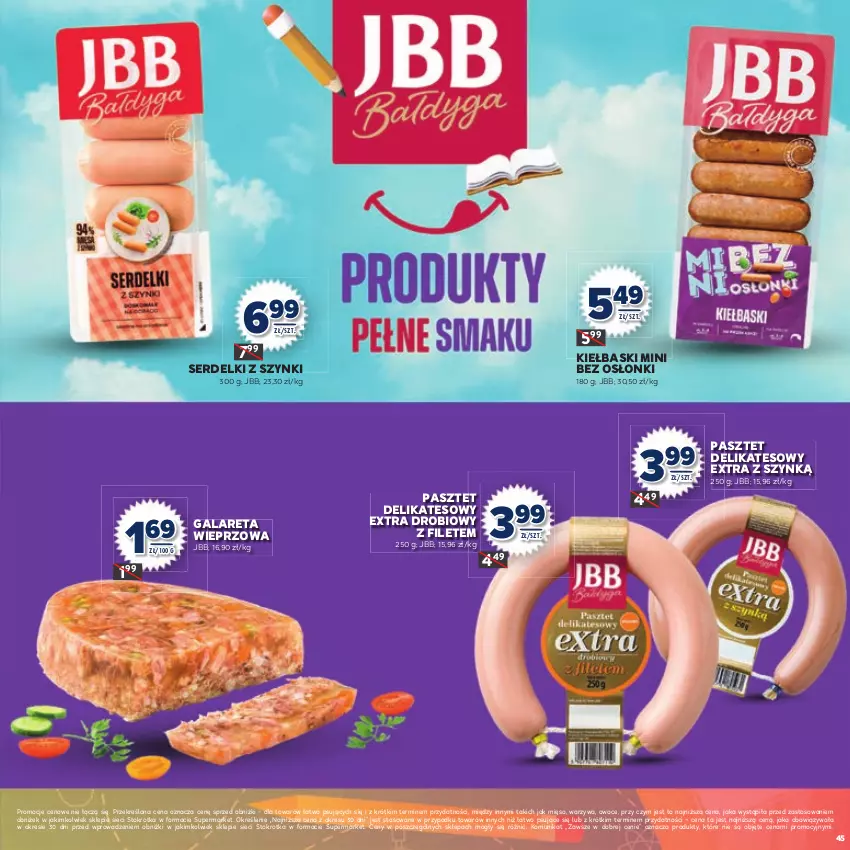 Gazetka promocyjna Stokrotka - Katalog Witaj Szkoło! - ważna 13.08 do 01.09.2025 - strona 45 - produkty: Gala, Mięso, Owoce, Pasztet, Ser, Serdelki, Warzywa