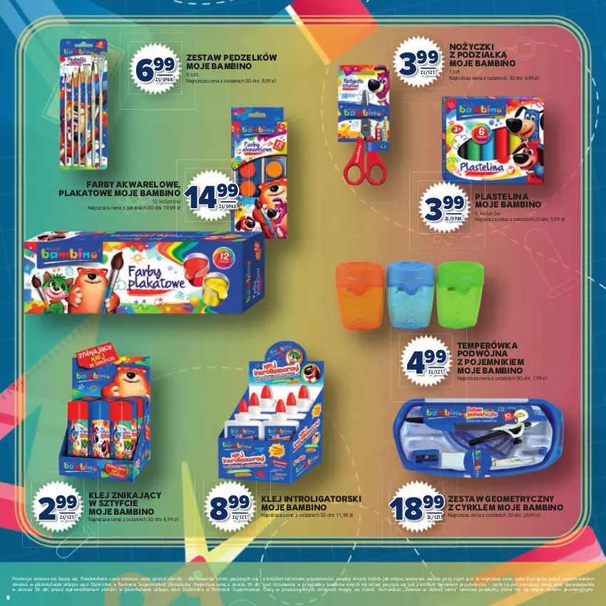 Gazetka promocyjna Stokrotka - Katalog Witaj Szkoło! - ważna 13.08 do 01.09.2025 - strona 8 - produkty: Fa, Klej, Mięso, Noż, Nożyczki, Owoce, Plastelina, Pojemnik, Warzywa