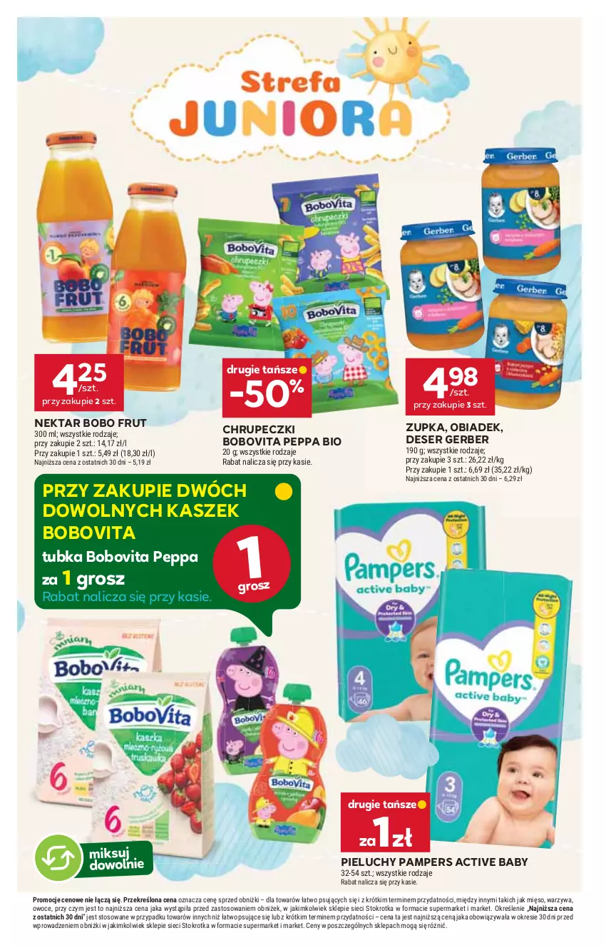 Gazetka promocyjna Stokrotka - Market - ważna 02.10 do 08.10.2025 - strona 30 - produkty: BoboVita, Deser, Gerber, Mięso, Nektar, Owoce, Pampers, Pieluchy, Ser, Warzywa