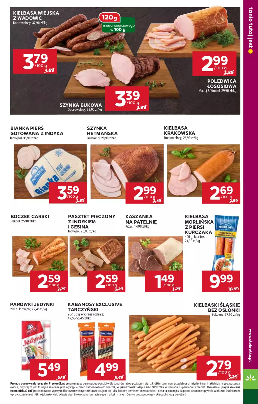 Gazetka promocyjna Stokrotka - Market - ważna 02.10 do 08.10.2025 - strona 7 - produkty: Bianka, Boczek, Cars, Kabanos, Kasza, Kaszanka, Kiełbasa, Kiełbasa krakowska, Kiełbasa wiejska, Kiełbaski śląskie, Kurczak, Mięso, Morliny, Owoce, Parówki, Pasztet, Pekpol, Piec, Polędwica, Sok, Sokołów, Sos, Szynka, Tarczyński, Warzywa