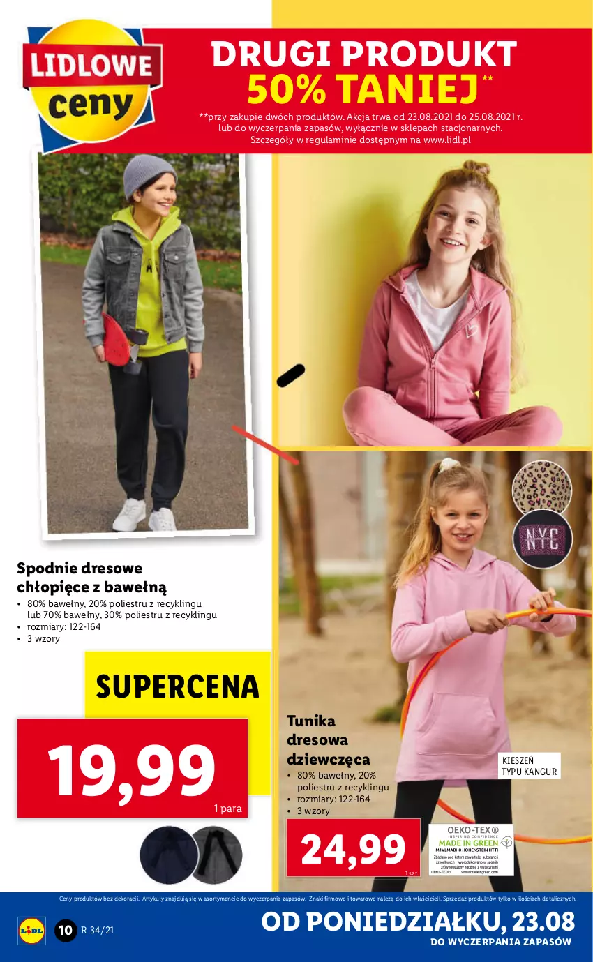 Gazetka promocyjna Lidl - GAZETKA - ważna 23.08 do 29.08.2021 - strona 10 - produkty: Dres, Spodnie, Spodnie dresowe, Tunika