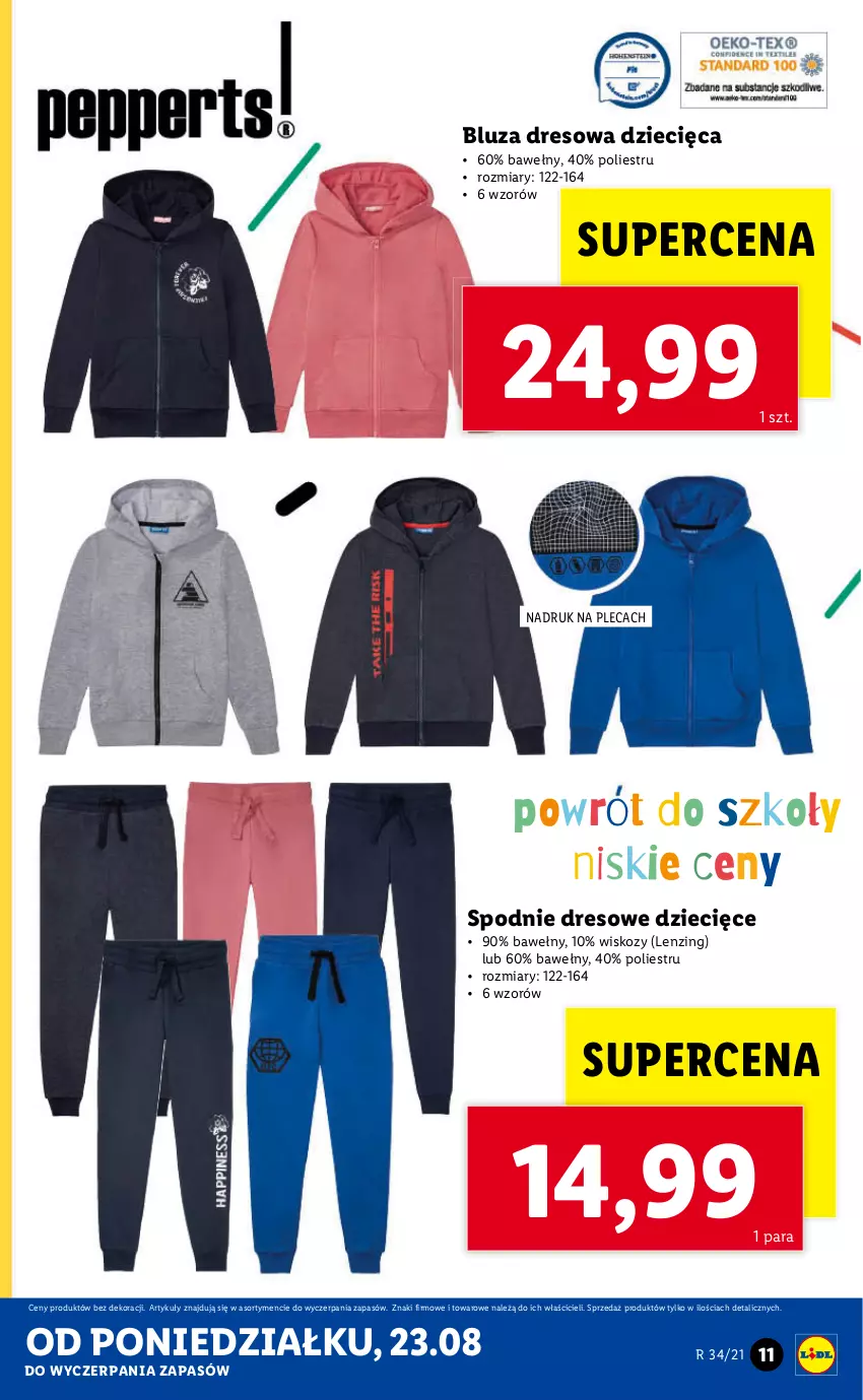 Gazetka promocyjna Lidl - GAZETKA - ważna 23.08 do 29.08.2021 - strona 11 - produkty: Bluza, Bluza dresowa, Dres, Dzieci, Spodnie, Spodnie dresowe