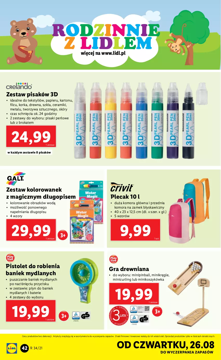 Gazetka promocyjna Lidl - GAZETKA - ważna 23.08 do 29.08.2021 - strona 42 - produkty: Długopis, Gra, Kosz, NBA, Obraz, Orka, Papier, Pistolet, Plecak