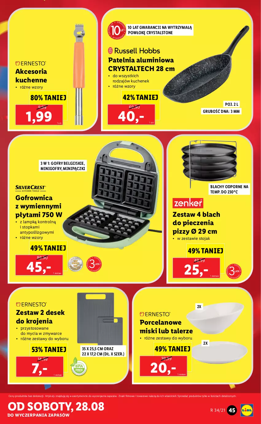 Gazetka promocyjna Lidl - GAZETKA - ważna 23.08 do 29.08.2021 - strona 45 - produkty: Gofrownica, Gofry, LG, Patelnia, Piec, Płyta, Por, Stojak, Talerz, Top