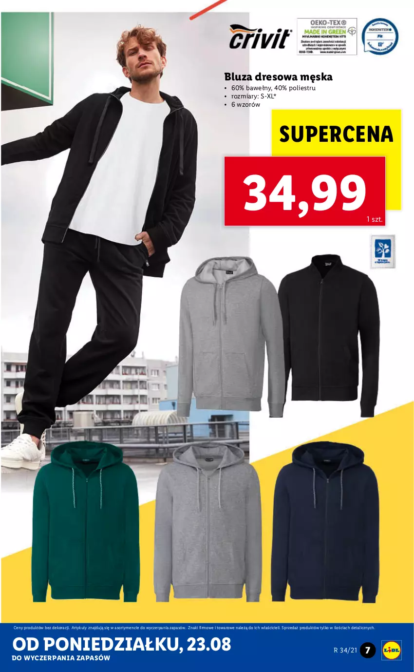 Gazetka promocyjna Lidl - GAZETKA - ważna 23.08 do 29.08.2021 - strona 7 - produkty: Bluza, Bluza dresowa, Dres