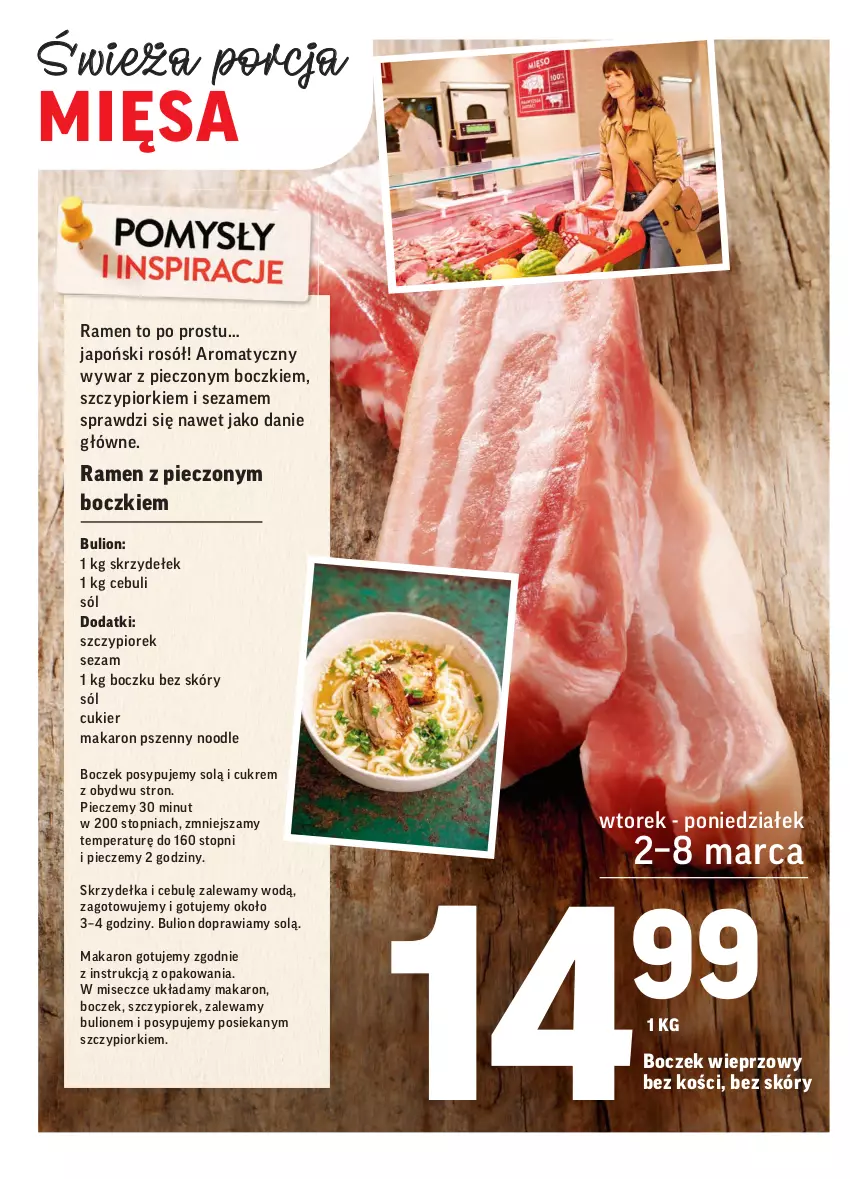 Gazetka promocyjna Intermarche - ważna 02.03 do 08.03.2021 - strona 14 - produkty: Boczek, Boczek wieprzowy, Bulion, Cukier, Lion, Makaron, Piec, Por, Rosół, Sezam, Sól, Top