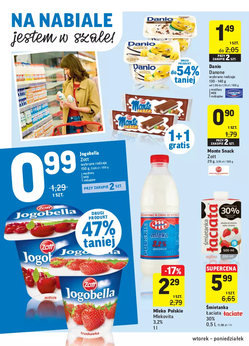 Gazetka promocyjna Intermarche - ważna 02.03 do 08.03.2021 - strona 18 - produkty: Bell, Bella, Danio, Danone, Gra, Jogobella, Mleko, Mlekovita, Monte, Szal, Zott