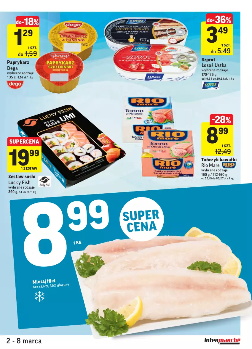 Gazetka promocyjna Intermarche - ważna 02.03 do 08.03.2021 - strona 21 - produkty: Dega, Kawa, Mintaj, Papryka, Paprykarz, Rio Mare, Sushi, Szprot, Tuńczyk