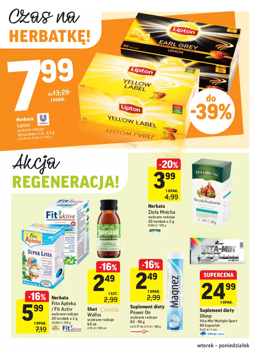 Gazetka promocyjna Intermarche - ważna 02.03 do 08.03.2021 - strona 26 - produkty: Apteka, Herbata, Lipton, Por, Sport, Suplement diety, Vita-Min