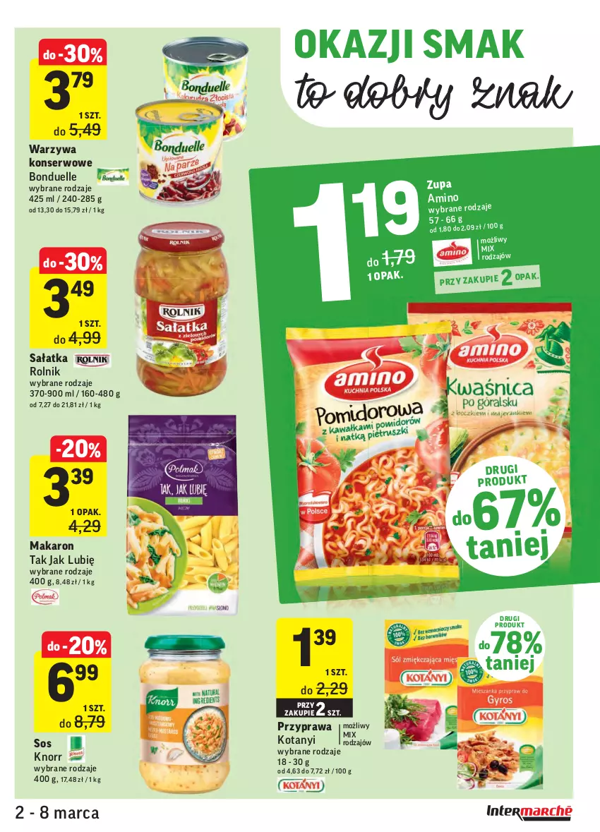 Gazetka promocyjna Intermarche - ważna 02.03 do 08.03.2021 - strona 27 - produkty: Bonduelle, Knorr, Makaron, Rolnik, Sałat, Sałatka, Ser, Sos, Warzywa, Warzywa konserwowe, Zupa