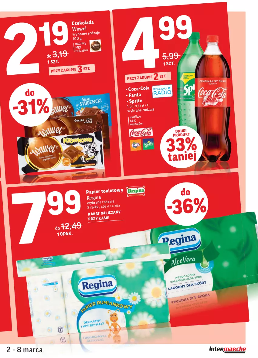 Gazetka promocyjna Intermarche - ważna 02.03 do 08.03.2021 - strona 3 - produkty: Czekolada, Fa, Fanta, Gin, Goplana, Jeżyki, LANA, Papier, Sprite, Wawel