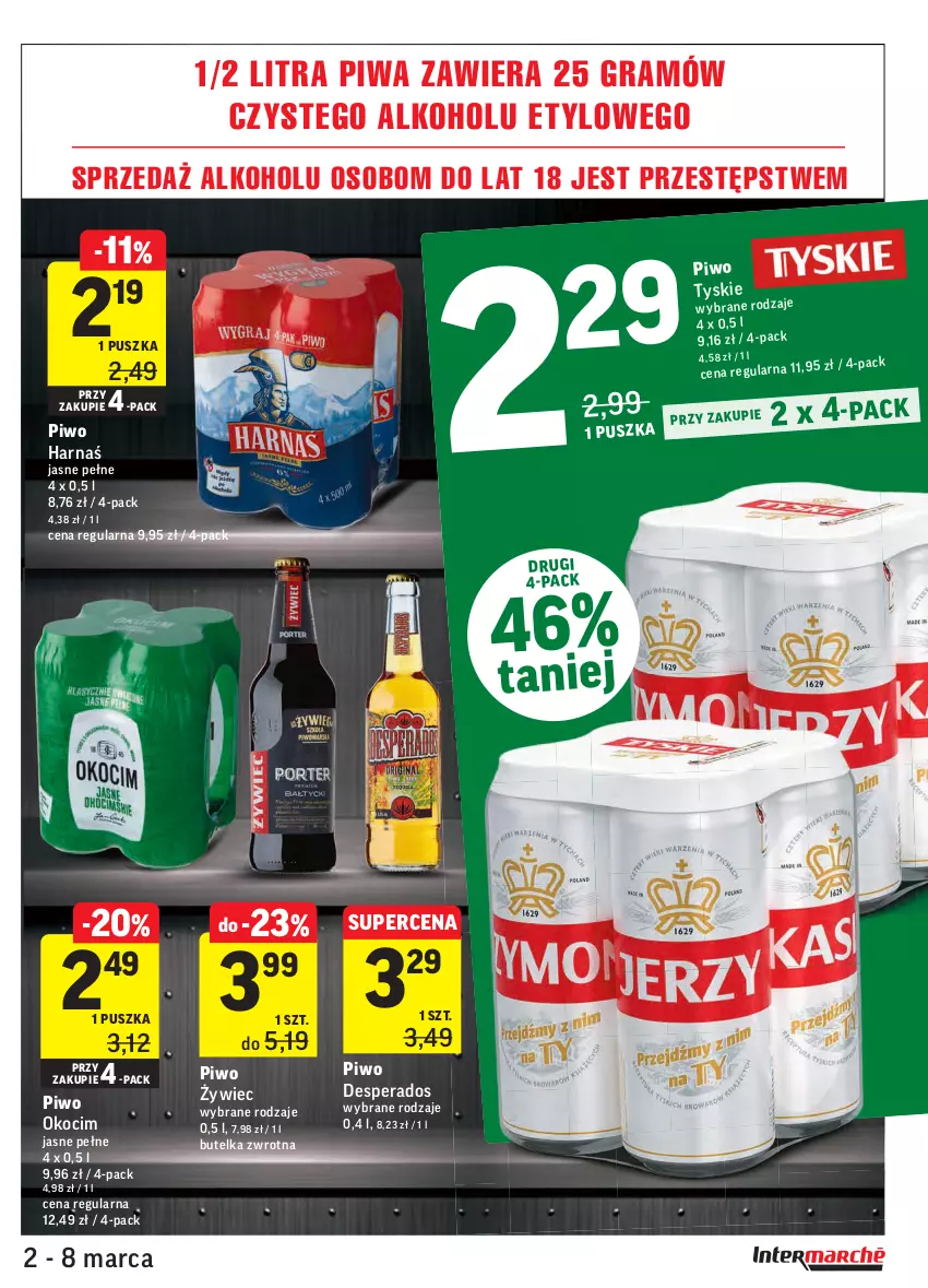 Gazetka promocyjna Intermarche - ważna 02.03 do 08.03.2021 - strona 31 - produkty: Desperados, Gra, Harnaś, Koc, Okocim, Piwa, Piwo, Tyskie