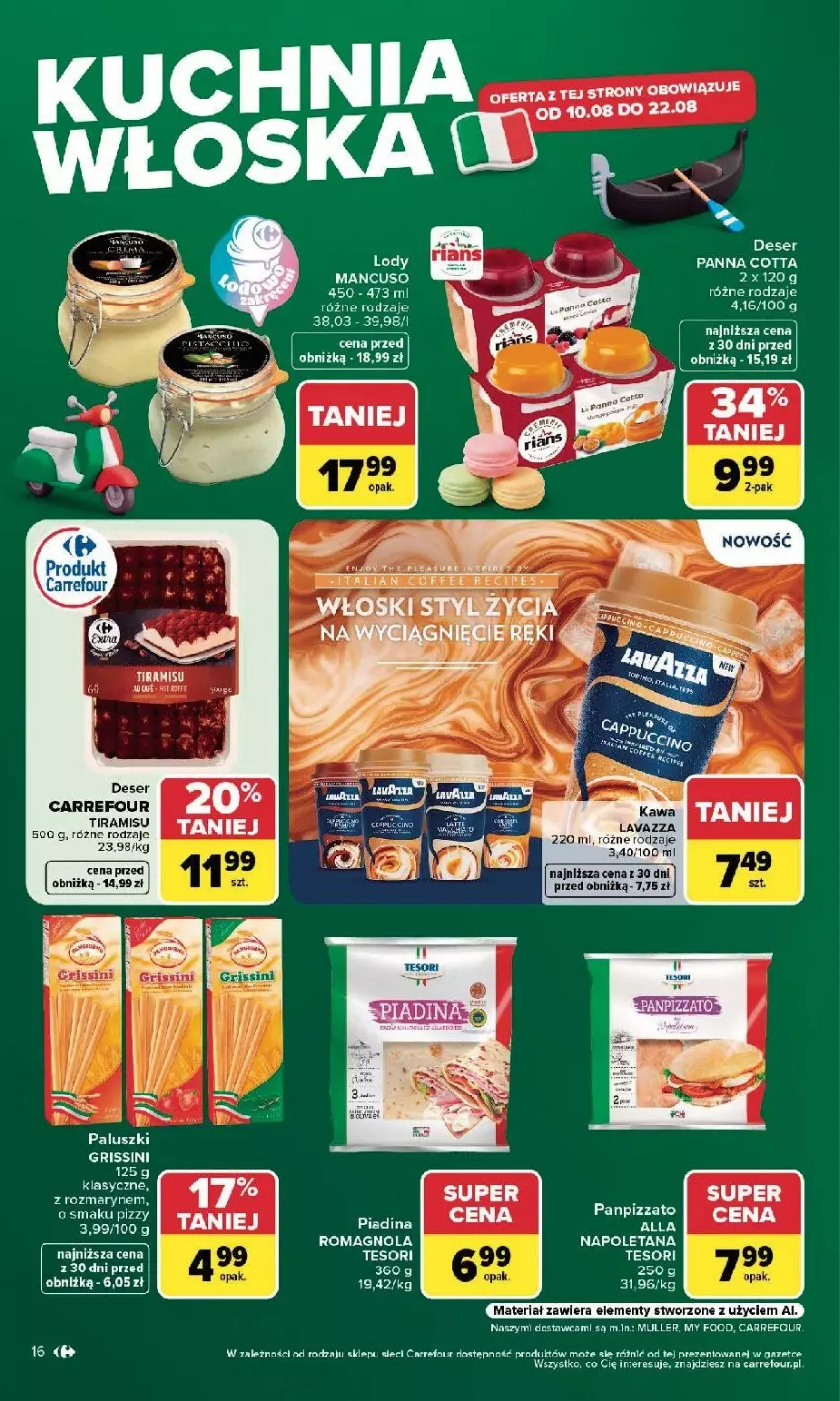 Gazetka promocyjna Carrefour - Gazetka Carrefour, Market w SUMIE najlepszy, od poniedziałku - ważna 10.08 do 14.08.2026 - strona 18 - produkty: Deser, Grissini, Panna cotta, Pizza, Ser