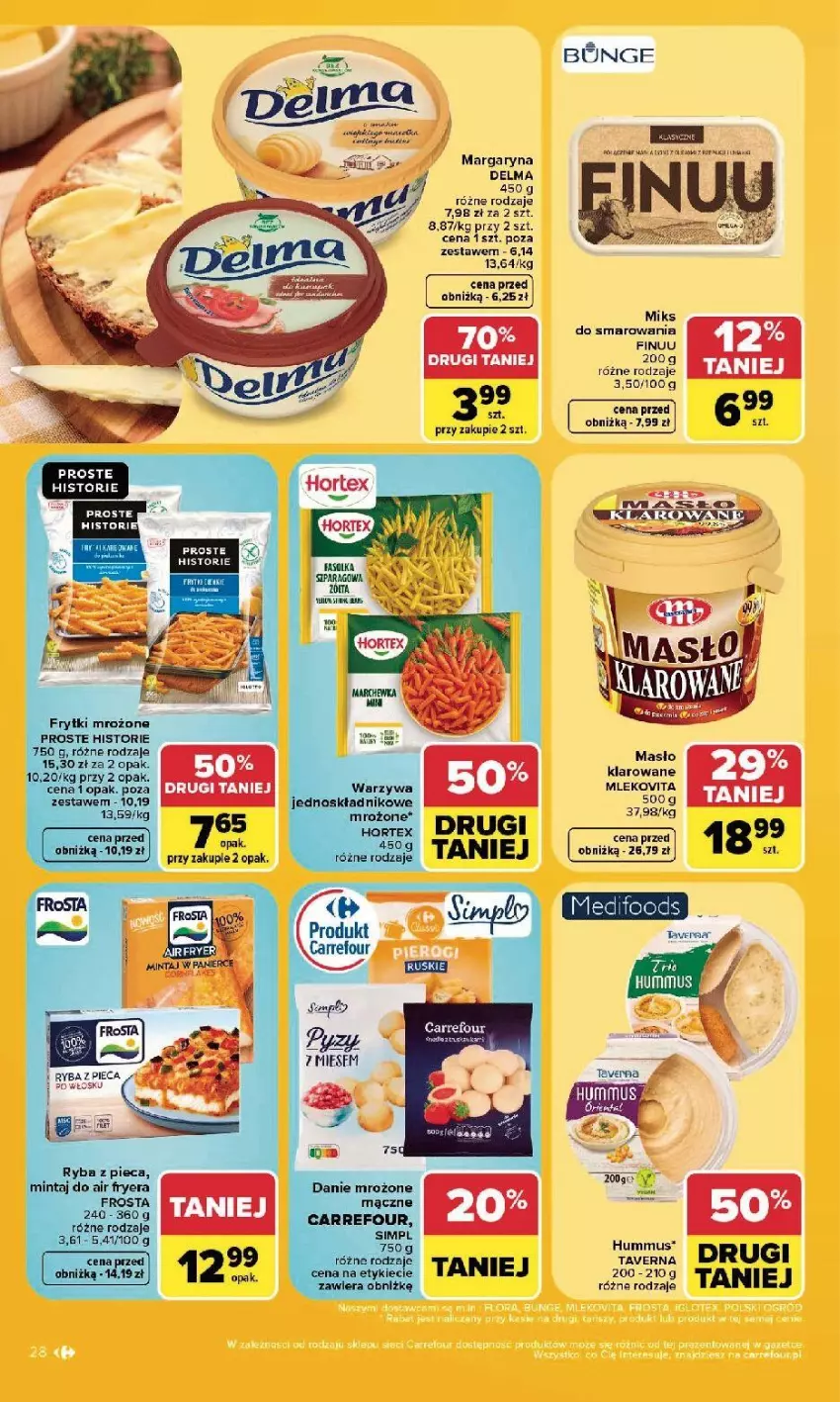 Gazetka promocyjna Carrefour - Gazetka Carrefour, Market w SUMIE najlepszy, od poniedziałku - ważna 10.08 do 14.08.2026 - strona 30 - produkty: Delma, Finuu, Frosta, Frytki, Hortex, Margaryna, Masło, Mintaj, Mleko, Mlekovita, Piec, Ryba, Warzywa