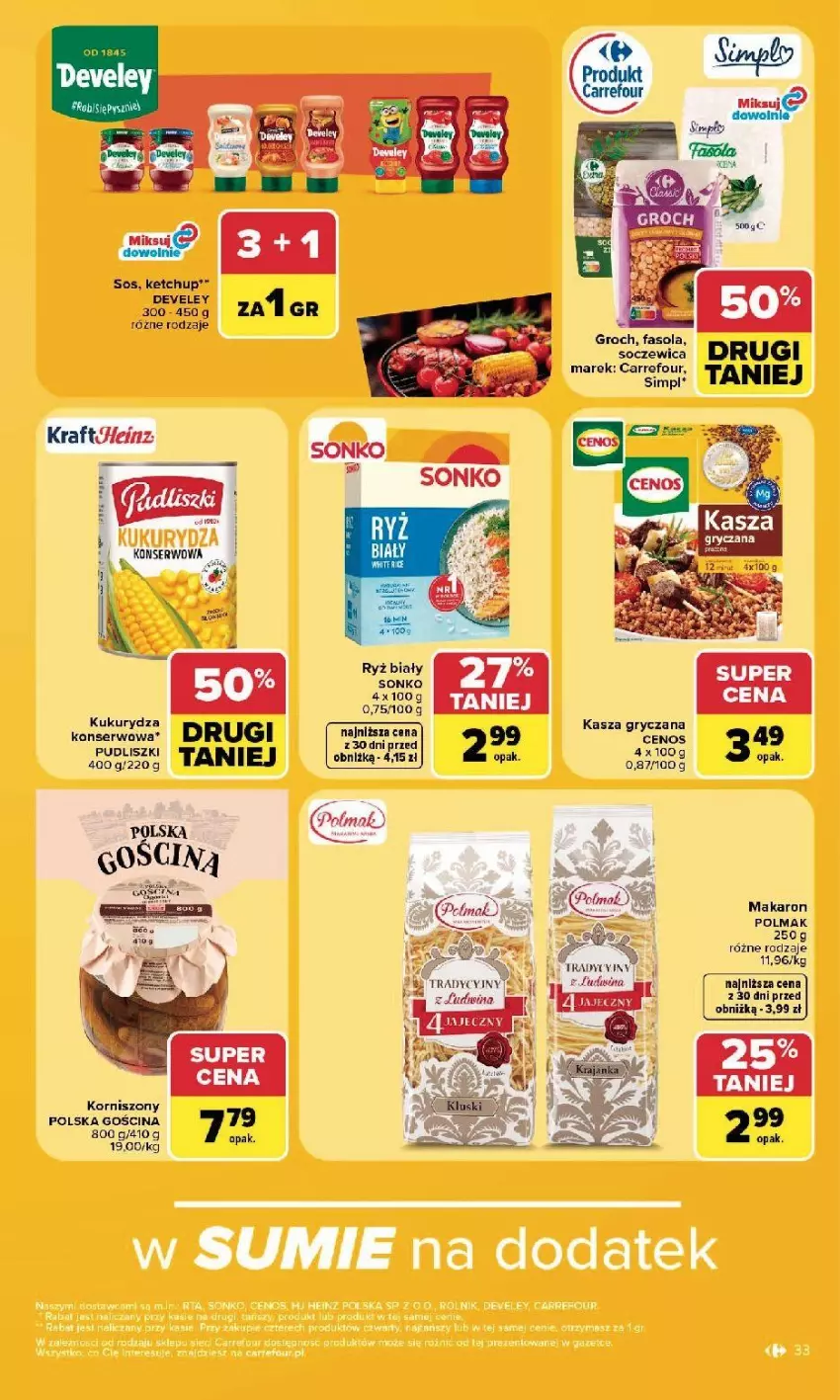 Gazetka promocyjna Carrefour - Gazetka Carrefour, Market w SUMIE najlepszy, od poniedziałku - ważna 10.08 do 14.08.2026 - strona 35 - produkty: Cenos, Ketchup, Korniszony, Makaron, Olma, Ser, Sos