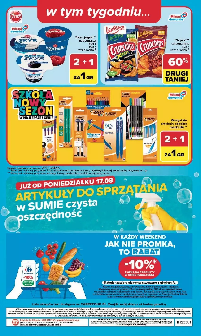Gazetka promocyjna Carrefour - Gazetka Carrefour, Market w SUMIE najlepszy, od poniedziałku - ważna 10.08 do 14.08.2026 - strona 50 - produkty: Bell, Bella, BIC, Chipsy, Crunchips, Fa, Hask, Jogobella, Jogurt, Lorenz, Mars, Sok