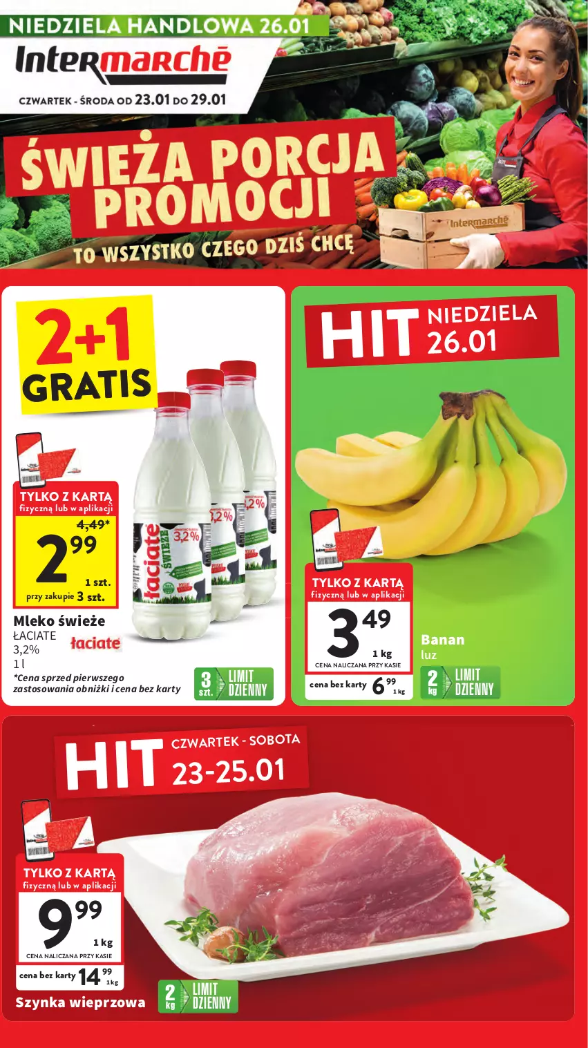 Gazetka promocyjna Intermarche - Gazetka promocyjna - ważna 23.01 do 29.01.2025 - strona 1 - produkty: Gra, Mleko, Szynka, Szynka wieprzowa