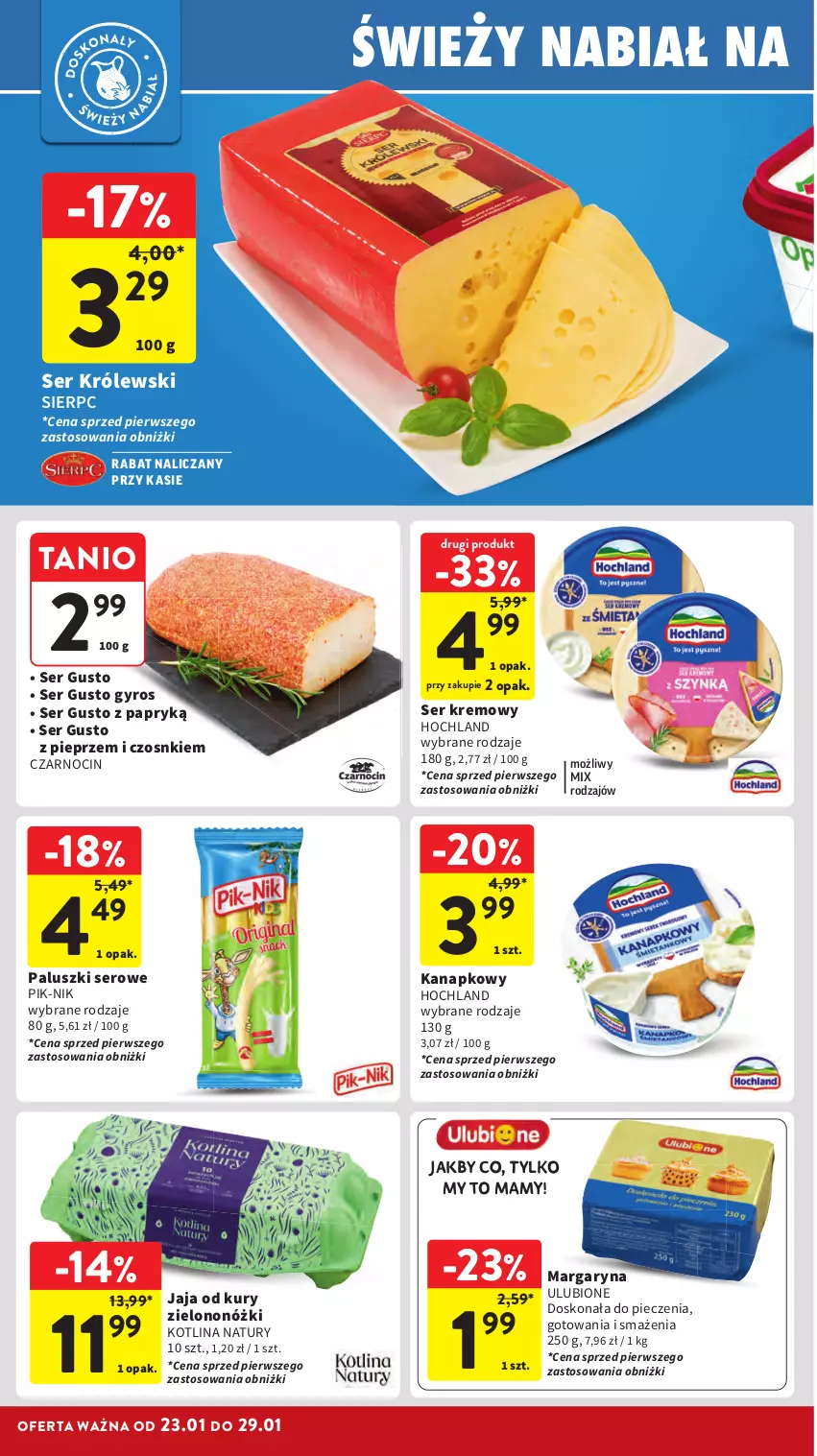 Gazetka promocyjna Intermarche - Gazetka promocyjna - ważna 23.01 do 29.01.2025 - strona 16 - produkty: Gyros, Hochland, Jaja, Kotlin, Królewski, Margaryna, Piec, Pieprz, Ser