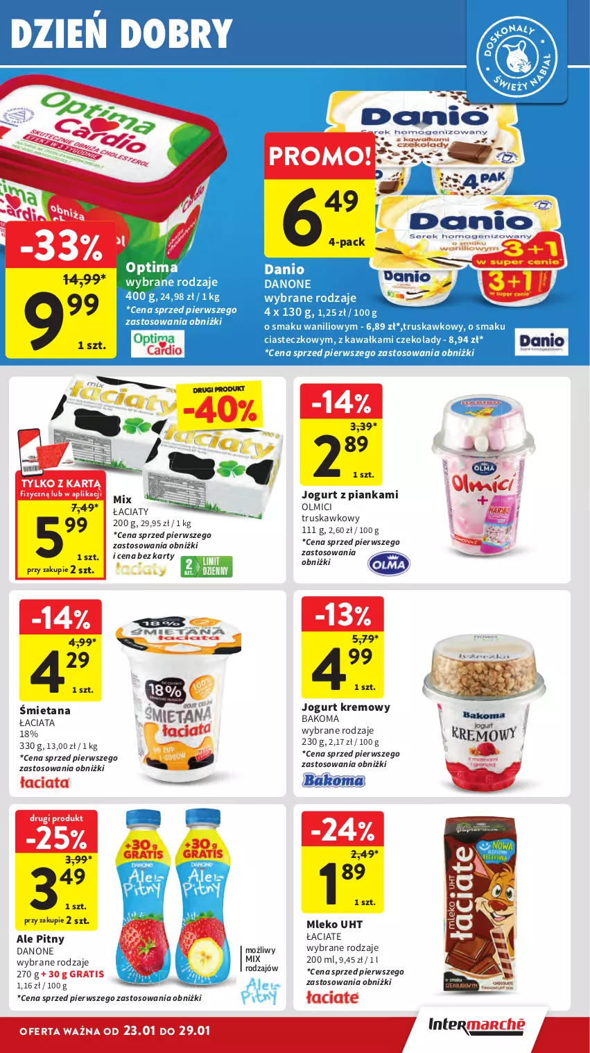 Gazetka promocyjna Intermarche - Gazetka promocyjna - ważna 23.01 do 29.01.2025 - strona 17 - produkty: Bakoma, Danio, Danone, Gra, Jogurt, Kawa, Mleko, Optima